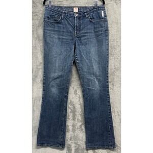 X2 Denim Laboratory Womens Medium Wash Straight Leg Blue Jeans 33x31
